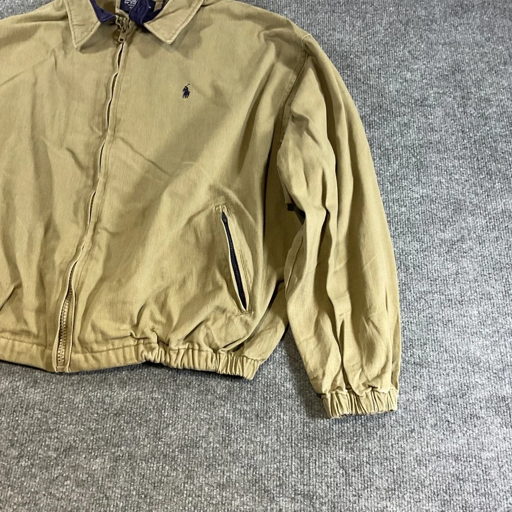 Vintage 90s Polo Ralph Lauren XXL Harrington Jacket Made USA Tan Pony Bomber